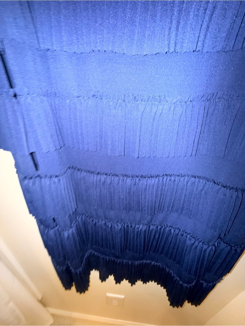 Xhilaration Navy Tiered Pleated Midi Skirt - Picture 2 of 4